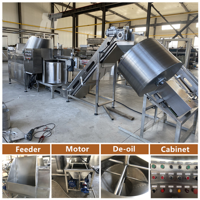 Harga yang bagus SUS304 Mesin Penggorengan Kacang Otomatis Mesin Penggorengan Batch De Oiling Machine on line