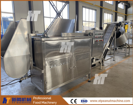 Harga yang bagus Food Grade 304 Mesin Penggorengan Kacang Lini Produksi Mesin Penggorengan Kacang Hijau 300kg / H on line