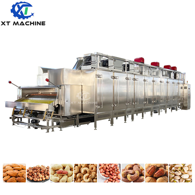 Harga yang bagus Mesin Pemanggang Kacang Tanah Tipe Sabuk Otomatis Penuh 1000kg/jam Mesin Pemanggang Kacang dengan Pemanas Listrik 220V/380V on line