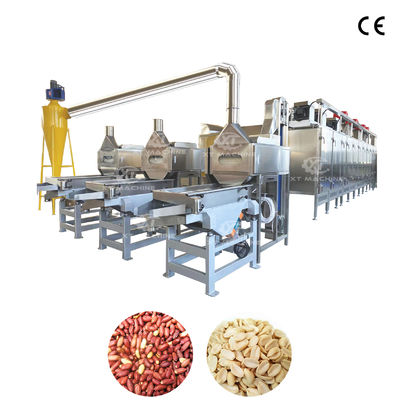 Harga yang bagus Mesin Blanching Kacang Split yang Dapat Disesuaikan dengan Kapasitas 800-1000kg/jam dan Tingkat Pengelupasan 98-99% untuk Kacang Tanah dan Hazelnut Panggang on line