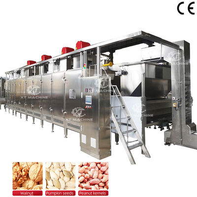 Harga yang bagus Mesin Pemanggang Kacang Berkelanjutan 500-2000kg/jam Kontrol PLC 220V/380V on line