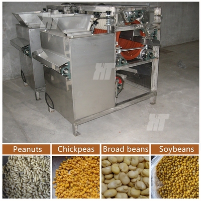 Harga yang bagus 250kg / H Mesin Penghilang Kulit Kacang Tanah Basah Mesin Pengupas Almond Chickpeas on line