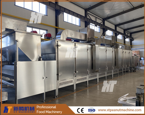 Harga yang bagus 1000kg/H Continuous Roasting Machine SUS304 Mesin Pemanggang Kacang Otomatis on line
