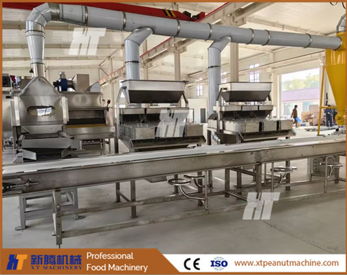 Harga yang bagus 600kg / jam Mesin Blansing Kacang Hazelnut Mesin Pengupas Kacang Panggang on line