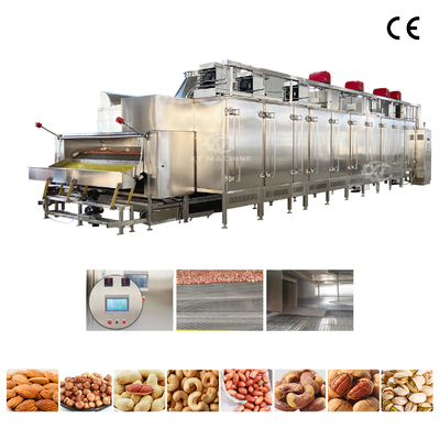 kapasitas besar Kontinuous Nuts Roaster dengan kecepatan konveyor diatur mendukung pemanasan listrik dan gas