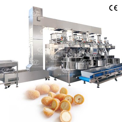 Kapasitas besar dan efisiensi tinggi tiga stasiun Mesin pelapis otomatis Kacang Cashew dan melon biji kernel mesin pelapis