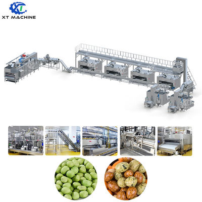 500-1000kg/jam Kapasitas Makanan Kelas stainless steel 304 Mesin Lapisan Kacang dengan kontrol PLC untuk Kacang Lapisan dan Baking Produksi Line