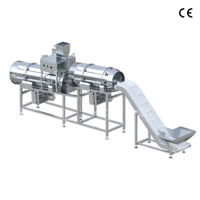 Harga yang bagus Mesin perasa SS304 Double Roller yang sepenuhnya otomatis dengan kapasitas 500-1000 kg/jam untuk kacang-kacangan Makanan ringan Bumbu daging on line