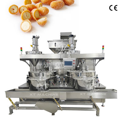 Harga yang bagus Mesin Pembuat Burger Kacang Berlapis 500-1000kg/jam dengan Kontrol PLC Mesin Pelapis Kacang Mete Food Grade on line