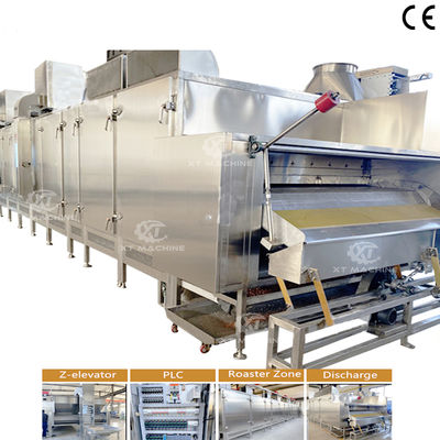 Harga yang bagus Mesin Pemanggang Kacang Stainless Steel Kapasitas Tinggi Pemanggang Biji-bijian Jepang dengan Pendingin Udara untuk Pabrik Pengolahan Kacang on line