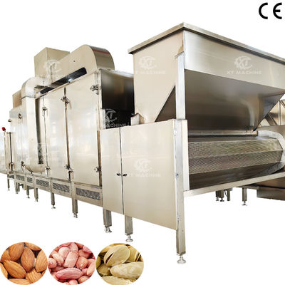 300kg/jam-500kg/jam Mesin Panggang Kacang Berfungsi Berkelanjutan Mesin Panggang Kacang Kacang dengan Kontrol PLC untuk Baking