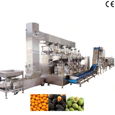 Harga yang bagus SUS304 Peralatan Penggorengan Lapisan Kacang dengan Kontrol PLC Goreng Lini Produksi Kacang Lapisan untuk Pabrik Pengolahan Makanan on line