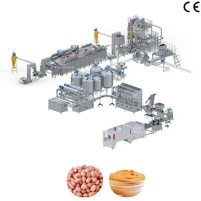 Lini Produksi Selai Kacang/Kacang Mete/Kacang Pistachio Otomatis Penuh 200-2000kg/jam dan Kontrol PLC