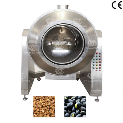 80kg/batch Pemanasan Gas Kontrol Suhu Otomatis Roller Roaster Multipurpose Frying Pan