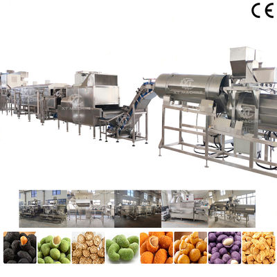 Harga yang bagus Jalur Produksi Lapisan dan Penggorengan Kacang Kacang Industri Otomatis Dengan Peralatan Penggorengan Kacang Kacang 304 Baja Rinsing on line