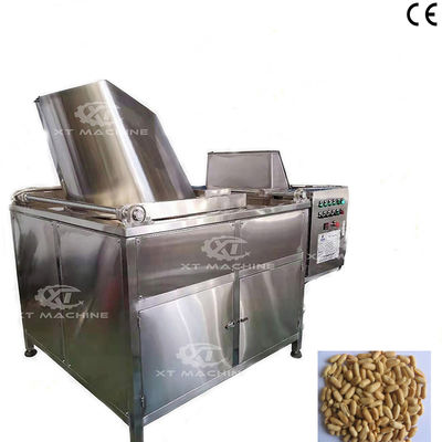 Harga yang bagus SUS304 Grade Food Otomatis Kacang Kacang Kacang Hazelnut Batch Frying Machine dengan suhu yang disesuaikan on line
