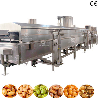 Harga yang bagus SUS304 500~1000kg/jam Mesin Penggorengan Kacang Jepang Kontinyu Otomatis untuk Pengolahan Makanan Makanan on line