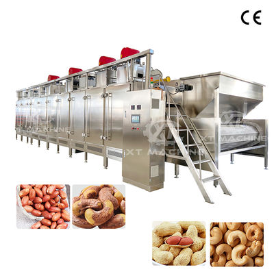 300kg/jam-2000kg/jam Kontrol PLC Otomatis Mesin Panggang Kacang Kontinyu dengan Konstruksi Baja Rostless