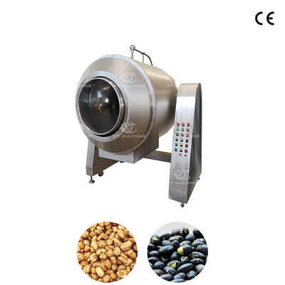 Mesin pemanas untuk biji-bijian pemanas gas 70 kg/partai, peralatan untuk pembuatan kacang-kacangan gula, bahan baja tahan karat 304