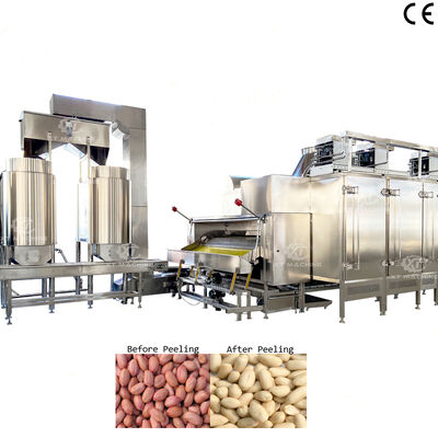 500~1000kg/h Baja tahan karat kelas makanan Mesin pemutih kacang panggang Peralatan pengupas pistachio untuk pabrik pengolahan kacang