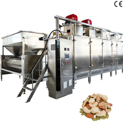 Harga yang bagus Mesin Pemanggang Kacang Kecil PLC 220V/380V Mesin Pemanggang Hazelnut Kacang dengan 300kg/jam-500kg/jam untuk Pengolahan Makanan on line