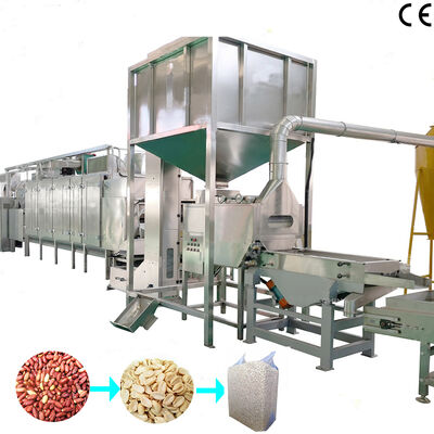 Harga yang bagus Mesin Pemotong dan Blanching Kacang 500kg/h-3000kg/h Mesin Pengelupasan Udara untuk Pabrik Pengolahan Kacang on line