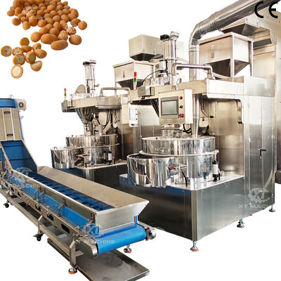 500kg/jam-1000kg/jam Mesin Lapisan Kacang Otomatis Mesin Membuat Kacang Tutup dengan Sistem Kontrol PLC untuk Pabrik Makanan Ringan