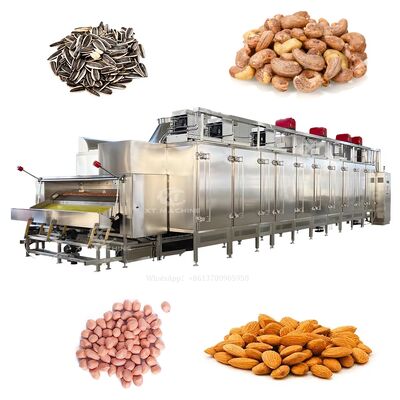 Harga yang bagus Oven Nut Kontinyu dengan Kontrol PLC Baja tahan karat Kelas Makanan dan 2000kg/jam Kapasitas untuk membuat kacang asin on line