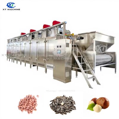 Harga yang bagus Rustless Steel Kontinuous Hot Air Nut Roaster dengan PLC Control and Cooling Section untuk Roasting Seragam on line