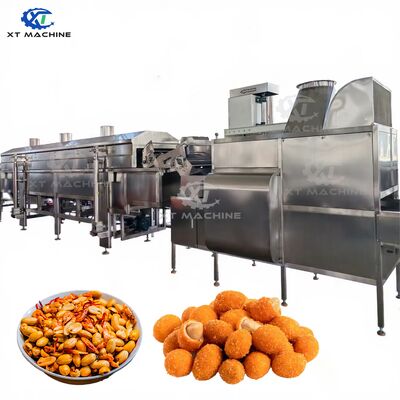 Harga yang bagus Mesin Penggorengan Kontinu SUS304 Industri dengan Kontrol PLC untuk Kacang Tanah, Kacang Buncis, dan Kacang Hijau Kapasitas 500～800 Kg/jam on line