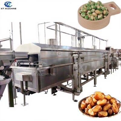 Harga yang bagus Mesin Penggoreng Kacang Tanah Kontinu Output Tinggi 500-800kg/jam dengan Baja Tahan Karat SUS304 dan Kontrol PLC on line