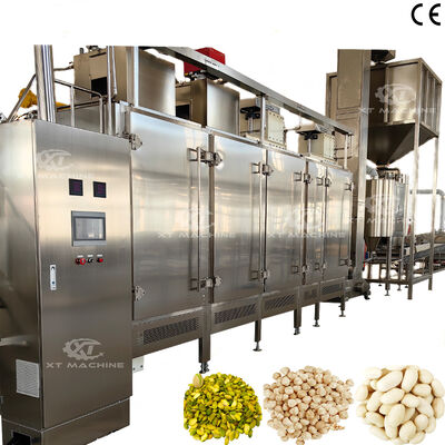 Harga yang bagus Tingkat Blanching Tinggi Lini Produksi Kacang Tanah Kernel Utuh Mesin Pengupas Hazelnut Pengumpanan dan Pengosongan Sepenuhnya Otomatis on line