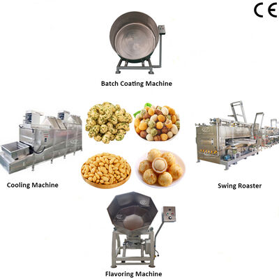 Harga yang bagus Garis Produksi Pemanggangan dan Pembumbuan Pelapis Kacang-kacangan Food Grade dengan Kapasitas 100-200kg/jam on line