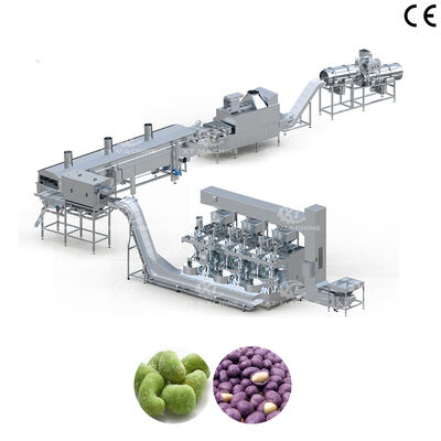 Pabrik Pengolahan Kacang Panas Lapisan Otomatis Penuh Kacang Kacang Almond Penggorengan Produksi