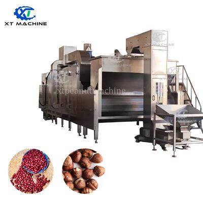 Harga yang bagus 304 stainless steel continuous belt nut roaster dengan kontrol PLC dan kapasitas 3000kg/jam untuk Peanut/Seed/Almond/Cashew Roasting on line