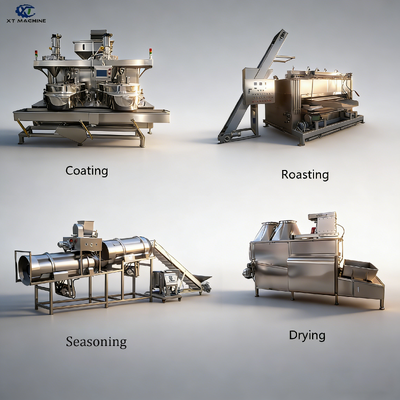 500-1000kg/jam Mesin Lapisan Kacang SUS304 dengan Siemens PLC untuk Kacang Processing Line