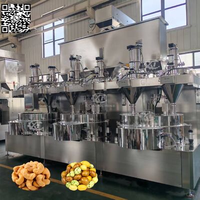 Harga yang bagus Mesin Pelapis Otomatis SUS304 Terkendali PLC untuk Pembuatan Kacang Lebar/Kacang Mawar/Mete Kelapa dengan Kapasitas 300-400kg/jam on line