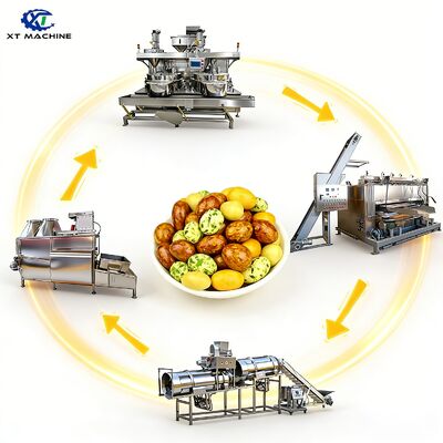500-1000kg/jam Kapasitas SUS304 Mesin Lapisan Kacang-kacangan Berkualitas Pangan dengan Kontrol PLC untuk Pengolahan Kacang-kacangan