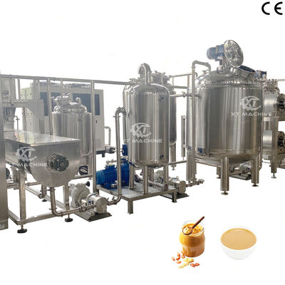Harga yang bagus 500-2000kg/jam Lini Produksi Selai Kacang Otomatis Sepenuhnya Mesin Pembuat Pasta Pistachio dengan Kontrol Program PLC on line