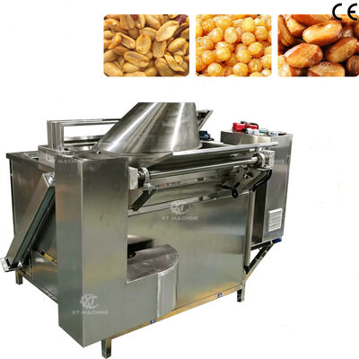 Harga yang bagus Mesin penggorengan batch untuk almond dengan kontrol suhu SUS304, mesin penggorengan keripik jagung untuk menggoreng makanan ringan kacang-kacangan on line