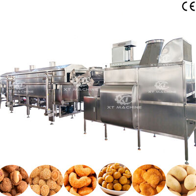 Harga yang bagus Lini Produksi Pelapisan dan Penggorengan Kacang SUS304 Sepenuhnya Otomatis dengan 500-1000kg/jam Untuk Pabrik Pengolahan Kacang on line