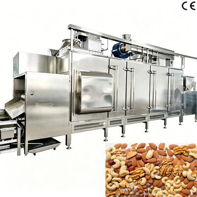 Harga yang bagus Mesin Panggang Kacang Berkelanjutan 300-500kg/jam Mesin Panggang Oatmeal dengan kontrol PLC dan Konstruksi baja tahan karat 304 untuk pabrik pengolahan kacang on line