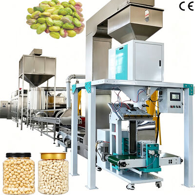 Harga yang bagus Lini Produksi Pemanggangan dan Blanching Kacang 500kg/jam-1000kg/jam yang Dapat Disesuaikan Mesin Pengupas Pistachio untuk Pabrik Pengolahan Kacang on line