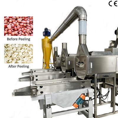 Harga yang bagus SUS304 1000kg/h-2000kg/h Mesin Pemotong dan Blanching Kacang Mesin Pengupas Udara untuk Output Kacang Blanched on line