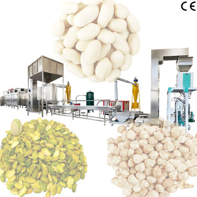 Harga yang bagus Grade Makanan Kacang / Hazelnut / Pistachio Panggang Dan Blanching Produksi Line dengan kapasitas 500-1000kg / jam Kacang Blanching Mesin on line