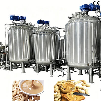 Food Grade Penuh Otomatis Selai Kacang/Pencampur Mentega Almond/Tangki Penghilang Gas/Mesin Pendingin