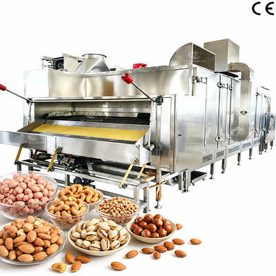 Disesuaikan 300kg/h-1000kg/h Tipe sabuk kontinyu Kacang Mesin Panggang Komersial Baking Oven dengan PLC Control Panel