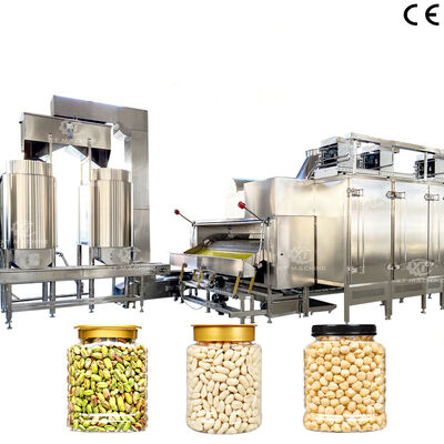 500~1000kg/h Baja tahan karat kelas makanan Mesin pemutih kacang panggang Peralatan pengupas pistachio untuk pabrik pengolahan kacang