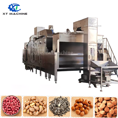 Mesin Pemanggang Kacang Sabuk Kontinu Kustomisasi dengan Kontrol PLC dan Kapasitas 3000kg/jam untuk Pemanggangan Kacang Tanah/Biji/Almond/Cashew