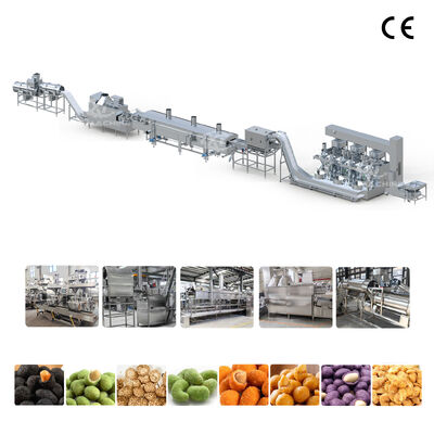 Harga yang bagus Lini Produksi Kacang Tanah Dilapisi Kontrol PLC Turnkey | Pabrik Bumbu Penggorengan Lapisan Kacang Industri on line